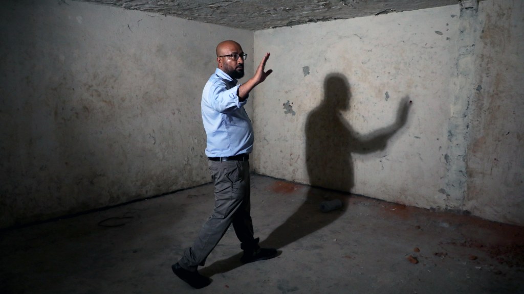 In February 2025, Tasneem Khalil and his team visited secret detention facilities with the Head of State. This photo, taken by Netra News' Director of Photography Jibon Ahmed, shows Tasneem during the visit.